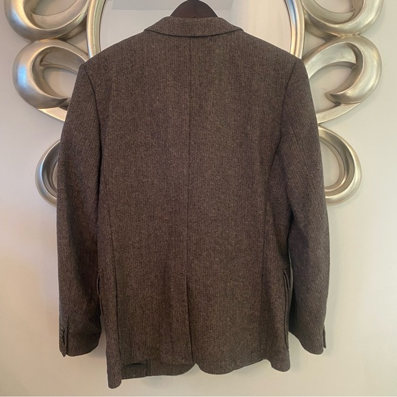 Merona 2 Piece Men’s Brown Tweed Sport Coat Blazer Slim & Matching Vest | Medium - Picture 4 of 11
